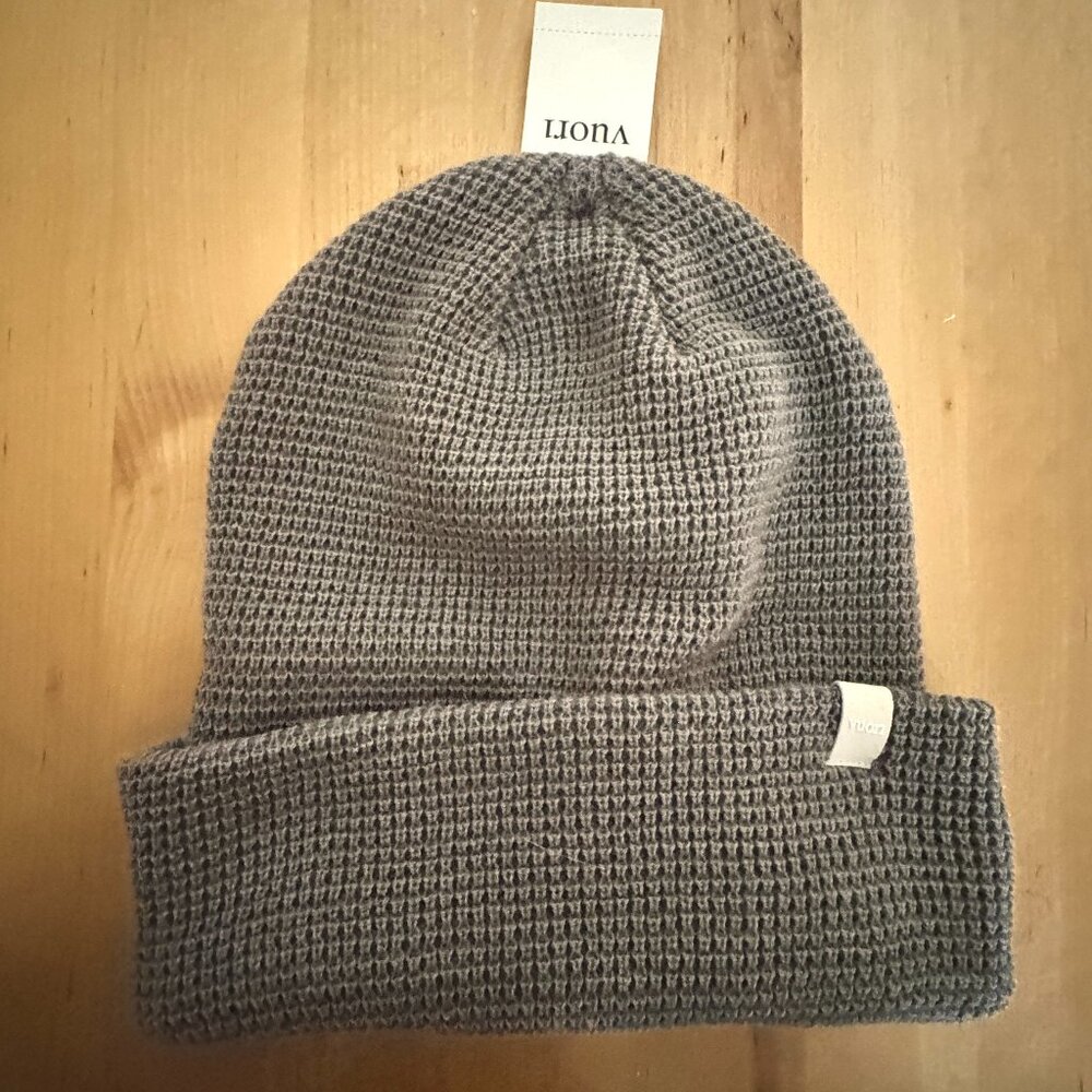 Vuori Gray Ribbed "Shiitake" Beanie - New With Tags